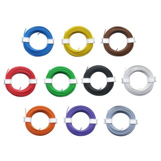 Miniaturkabel Litze flexibel LIY 0,14mm² - 10 Meter Ring verschiedene Farben einzeln