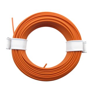 Miniaturkabel Litze flexibel LIY 0,14mm² - 10 Meter Ring oragne